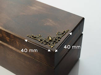 Кутник металевий. Колір "стара латунь". 40х40мм