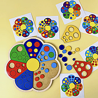 Сортер пазл дерев'яний дитячий настільна гра UBumblebees Квітка