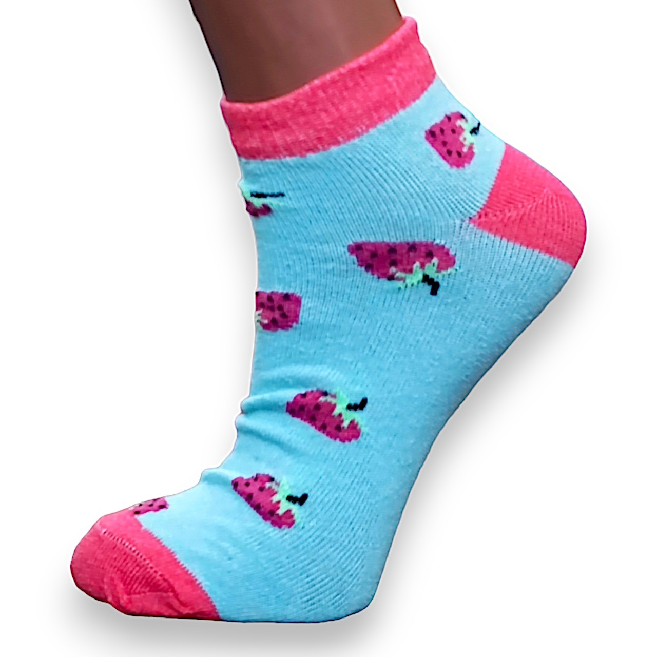Шкарпетки жіночі низькі Kosmi 23-25 розмір (37-40 взуття) Полуничка асорті, фото 1