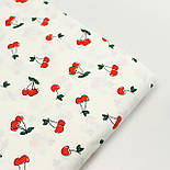 Ранфорс шириною 240 см "Вишні" на білому тлі № F-3290, фото 9