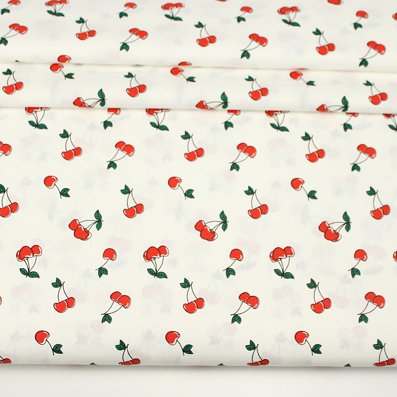 Ранфорс шириною 240 см "Вишні" на білому тлі № F-3290, фото 1