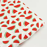 Ранфорс шириною 240 см "Кавунчики" на білому тлі № F-3304., фото 7