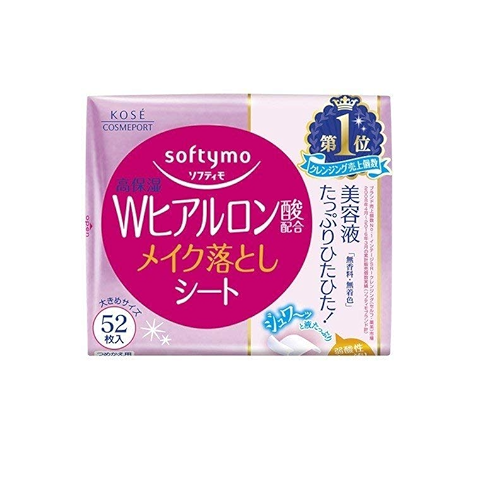 Серветки для зняття макіяжу з гіалуроновою кислотою Kose Cosmeport Hyaluronic Acid Cleansing Sheet 52 шт