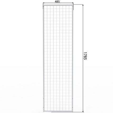 Сітка торгова в рамці 50х180 см, комірка 50мм, профіль 15 мм, чорна, фото 2