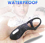 Ерекційне кільце з вібрацією, кліторальним відростком та акумулятором ClitoralRing, фото 7