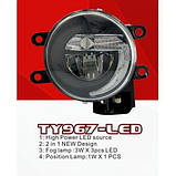 Фари дод.модель Toyota Cars/TY967-LED/12V9W+2W/FOG+Position/ел. дріт, фото 2