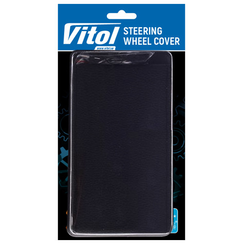 Чохол/обплетення на кермо VSF-H68/4 M чорна/обш/перф/шкіра/4 шва, фото 1