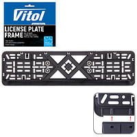 Рамка номера пластик чорна SR у ляльці "Vitol" (РН-V-15550)