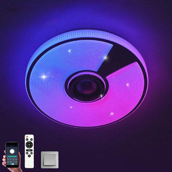 Керована музична люстра Esllse SONG RGB 40W R SMART 330x65 WHITE/CHROME/SHINY-220-IP20