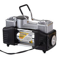 Компресор "Вулкан" KA-B12122 150psi/25Amp/90л/клемми/шланг 7,5 м з дефлятором/ліхтар/2 циліндри