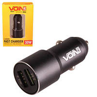 Автомобільний зарядний пристрій VOIN C-30207Q, 2 USB QC 3.0 12/24 V Port 1-5 V*3 A/9V*2A Port 2-5V*2.4A