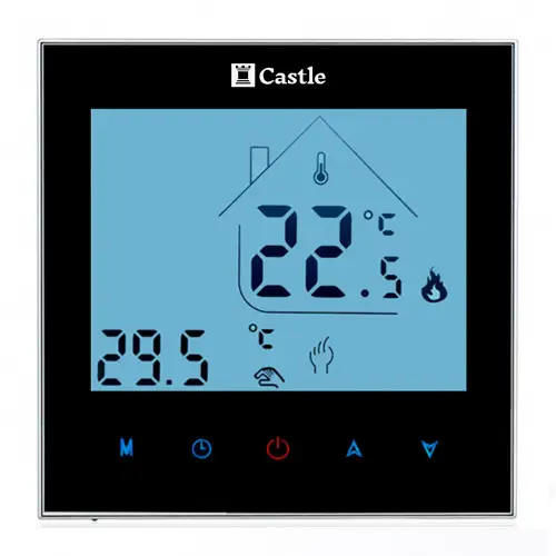 Програмований терморегулятор для теплої підлоги Castle AC-605Н Black, фото 1