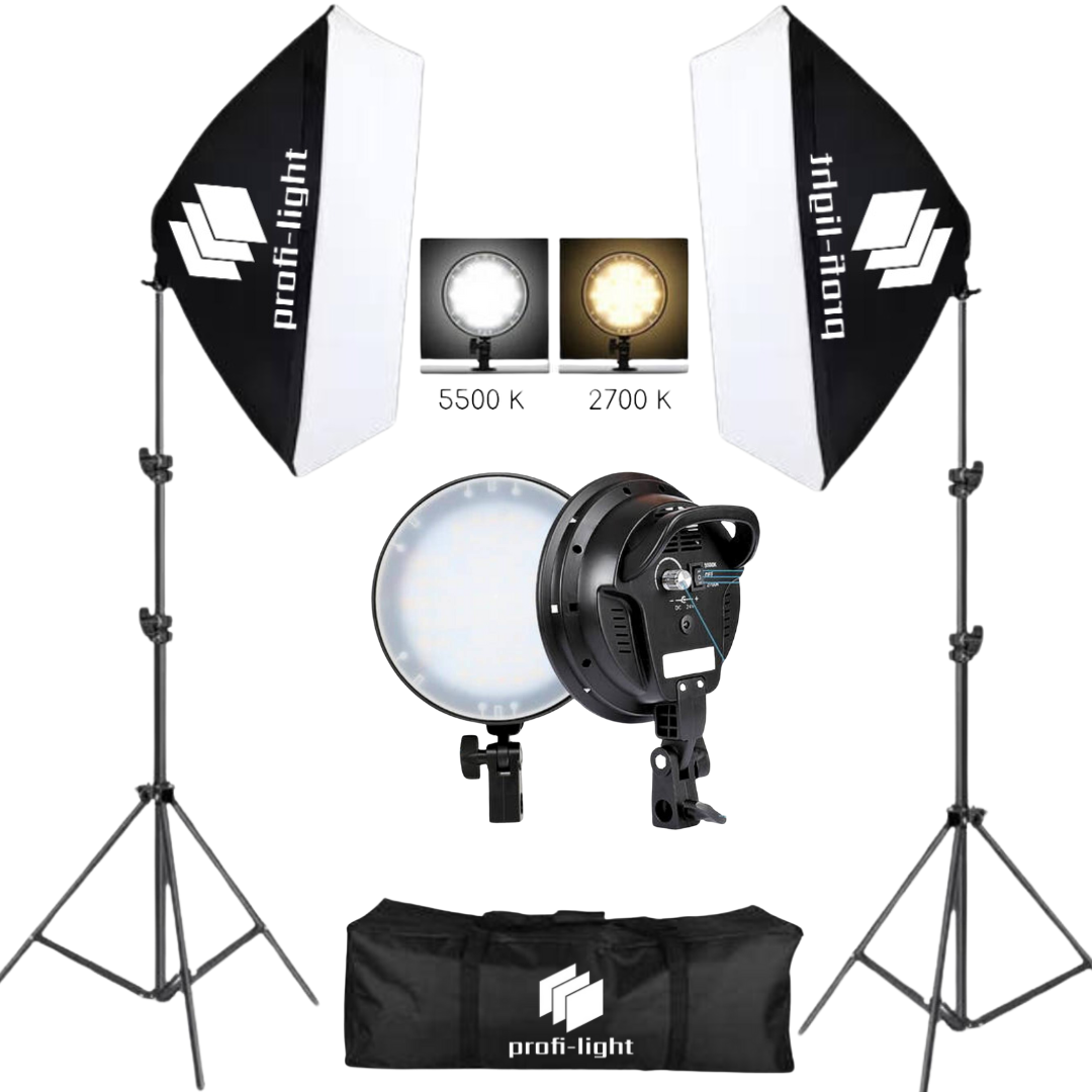 Набір постійного студійного світла Profi-light 128 LED світлодіодів 2700К-5500К з димером, фото 1