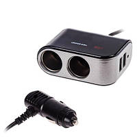 Розгалужувач прикурювача VOIN 2 виходи + 2 USB 2100mA 12/24V SC-2069