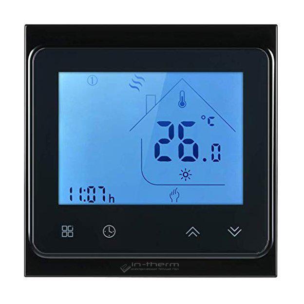Програмований терморегулятор для теплої підлоги IN-Therm PT 002 Black
