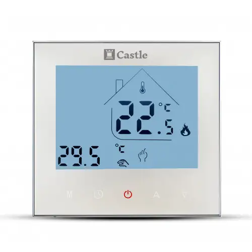 Програмований терморегулятор для теплої підлоги Castle AC-605Н White