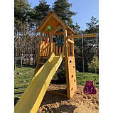 Дитячий дерев'яний майданчик ігровий BELVEDERE з гіркою та скеледромом невеликий на дачу, фото 9