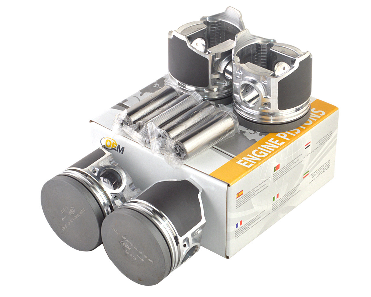 Поршень двигуна ВАЗ 2101 (76,0) STD (поршень, палець) анодовані (к-т 4 шт.)