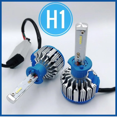 Світлодіодні LED лампи в фару авто H1 12V-24V T1 6000K CSP радіатор з вентилятором