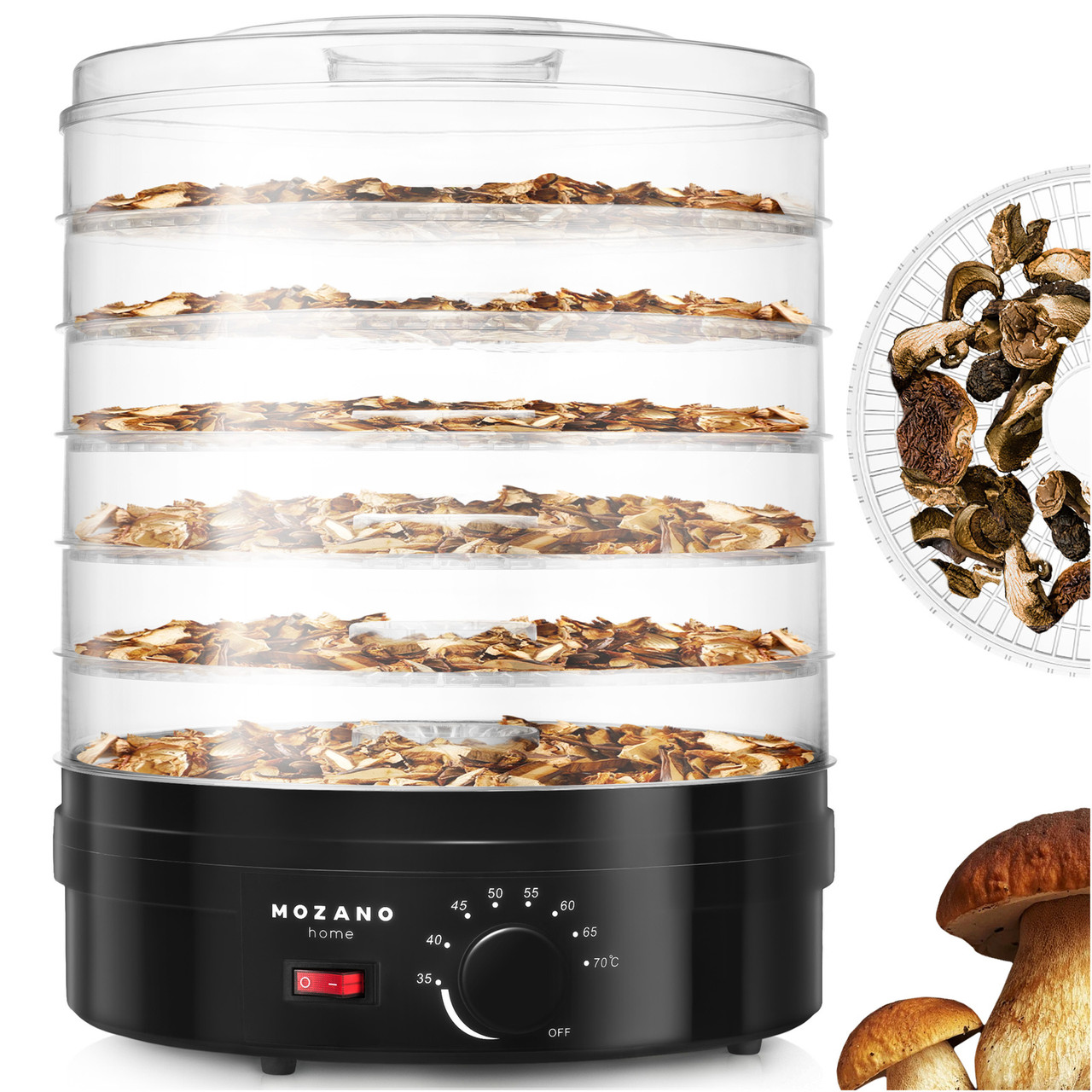 Сушарка дегідратор Mozano Food Dehydrator 500 W Black