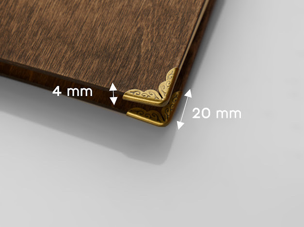 Куточок для папок. Колір "стара латунь". 20х4мм, фото 1