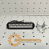 Фара LED прямокутна 18W (6 діодів) (13,5 х3, 5см) (об'ємна лінза)