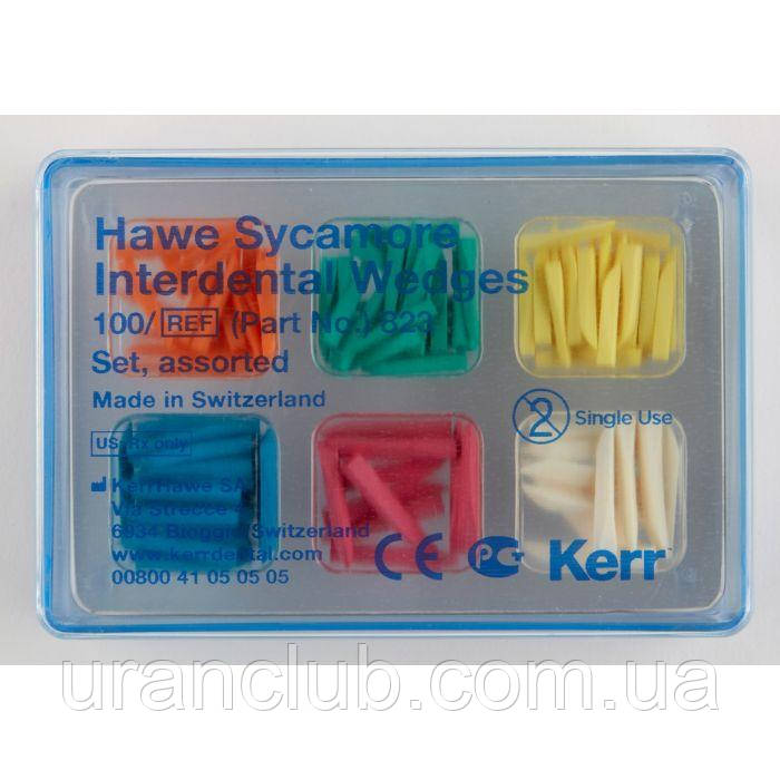 Клини дерев'яні Sycamore Interdental Wedges, Kerr (США) клини керр Набір асорті 822/05, 822/10, 822/20, 822/30, 822/40, 822/60(100 шт), фото 1