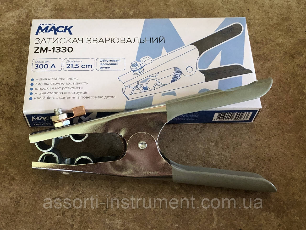 Клема маси 300 А Антоніо МАСК залізо (зварювальний заземлювальний затискач із залізними губками-541)