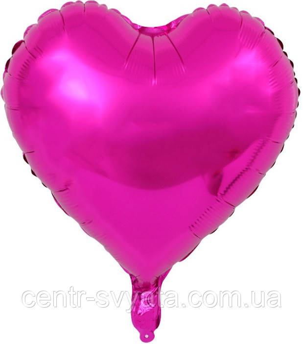 Фольгована кулька КНР 18"(45 см) Серце металік фуксія