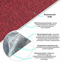 Лляні теплі шпалери на самоклейці 2800х650х2мм Бардо меланж (D) SW-00001492, фото 2