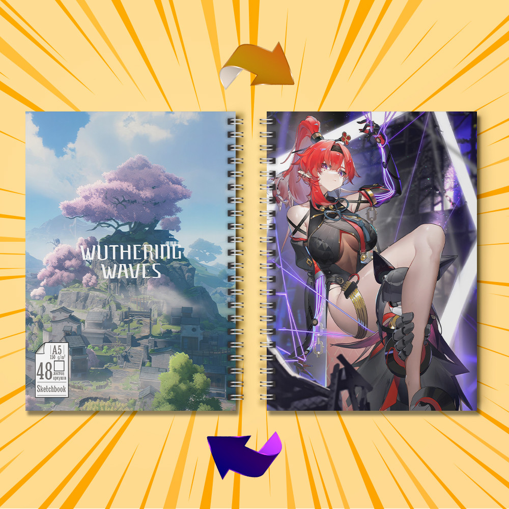 Скетчбук А5 48 арк. 150 гр.м² Гри Wuthering Waves 012