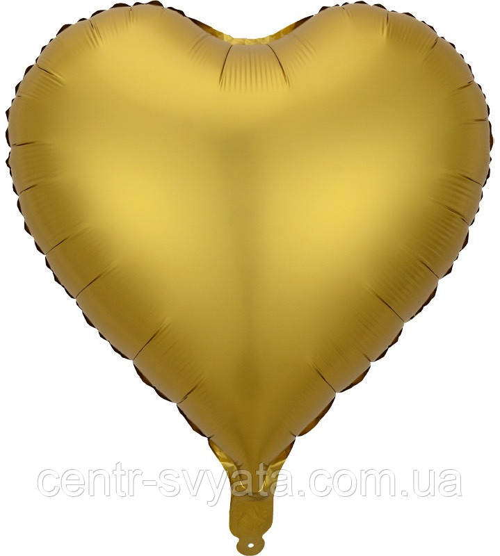 Фольгована кулька КНР 18"(45 см) Серце сатин золоте