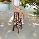 Високий ПАБ Комфорт з дерева Вільха Для Барної стійки або на Балкон горіх темний 90см, фото 6