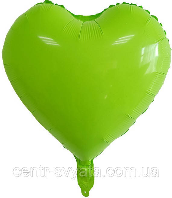 Фольгована кулька КНР 18"(45 см) Серце макарун зелене