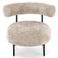 Крісло з низькою посадкою Hazard бежеве з оббивкою з тканини на чорних ніжках у кімнату, фото 5