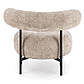 Крісло з низькою посадкою Hazard бежеве з оббивкою з тканини на чорних ніжках у кімнату, фото 7