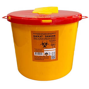 Контейнер для збору медичних відходів 5л, Контейнер для медвідходів з первинного пластику, ємність 5л