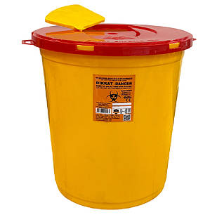 Контейнер для збору медичних відходів 25л, Контейнер для медвідходів з первинного пластику ємність 25л