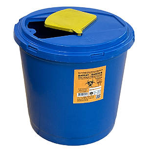 Контейнер для збору медичних відходів 25л, Контейнер для медвідходів пластиковий, ємність 25л