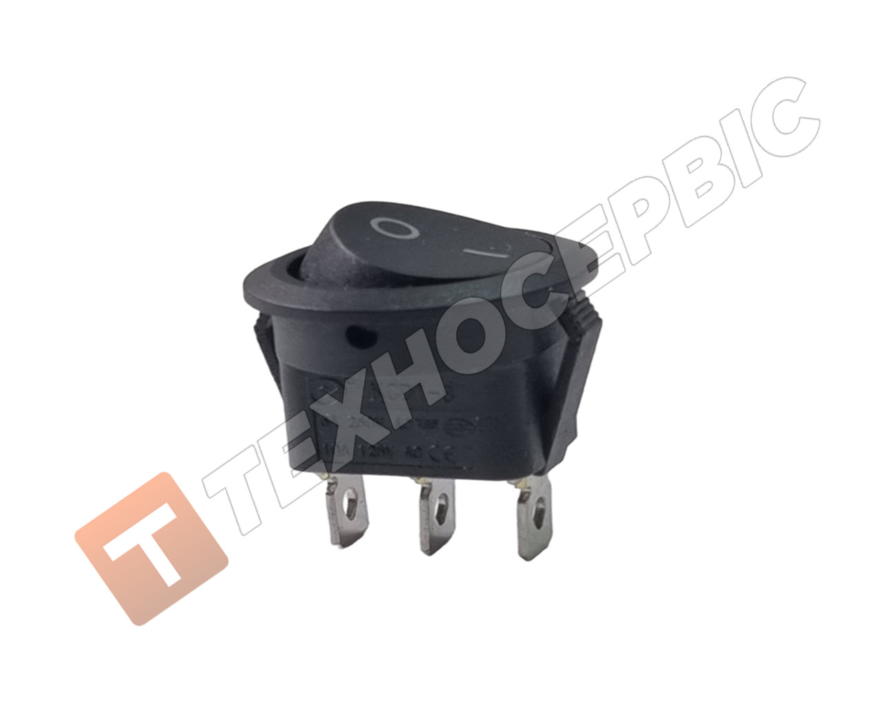 Кнопка натискна чорна 250v 6A (AK-SA Турція)