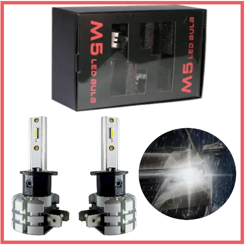 Светодиодные LED лампы в фару авто H1 12V-24V M5 6500K 20W радиатор