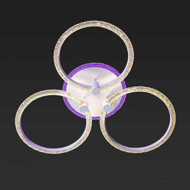 ЛЮСТРА ПОТОЛОЧНА LED КІЛЬЦЯ 106W С LED ПІДСВІТКА КОРПУСА 3000К-6000 К БІЛА