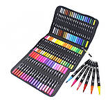 Двосторонні акварельні маркери з пензликом 60 шт Набір художніх маркерів для малювання скетчингу, фото 10