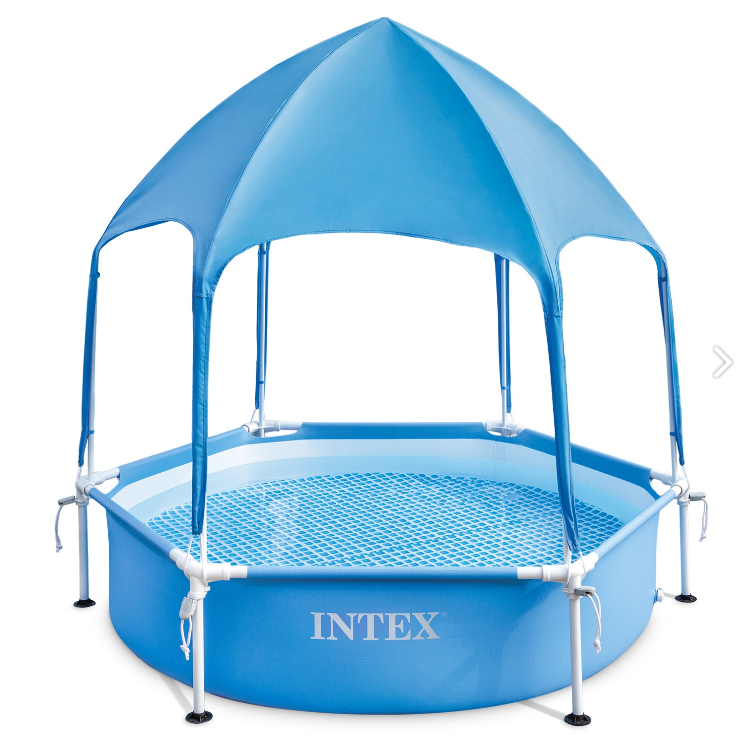 Басейн Intex 28209 Ø 183 х 38 см каркасний дитячий з навісом
