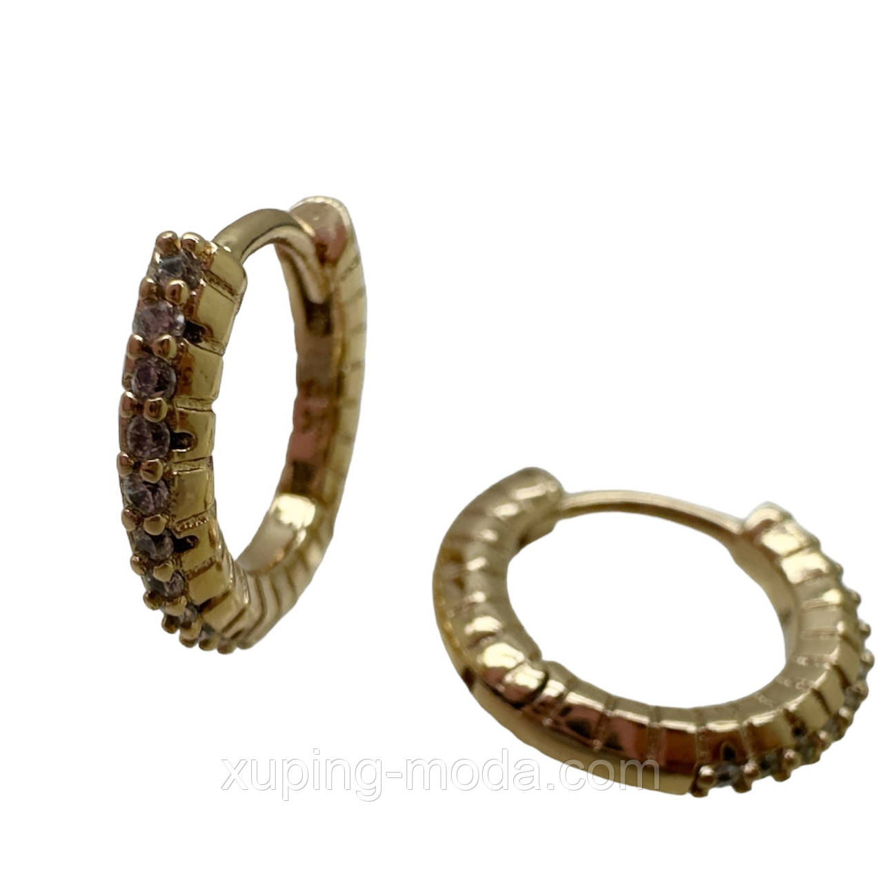 Сережки xuping. 14x2 мм. 18 к, фото 1