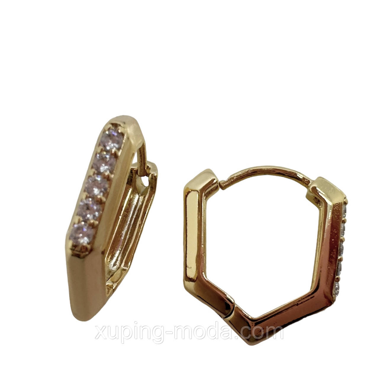 Сережки xuping. 17х2 мм. 18 к, фото 1