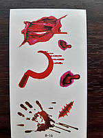 Тимчасове тату одноразова Хеллоуїн 10 на 6 см червоний