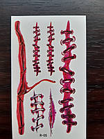 Тимчасова тату Хелловін 10 на 6 см червоний