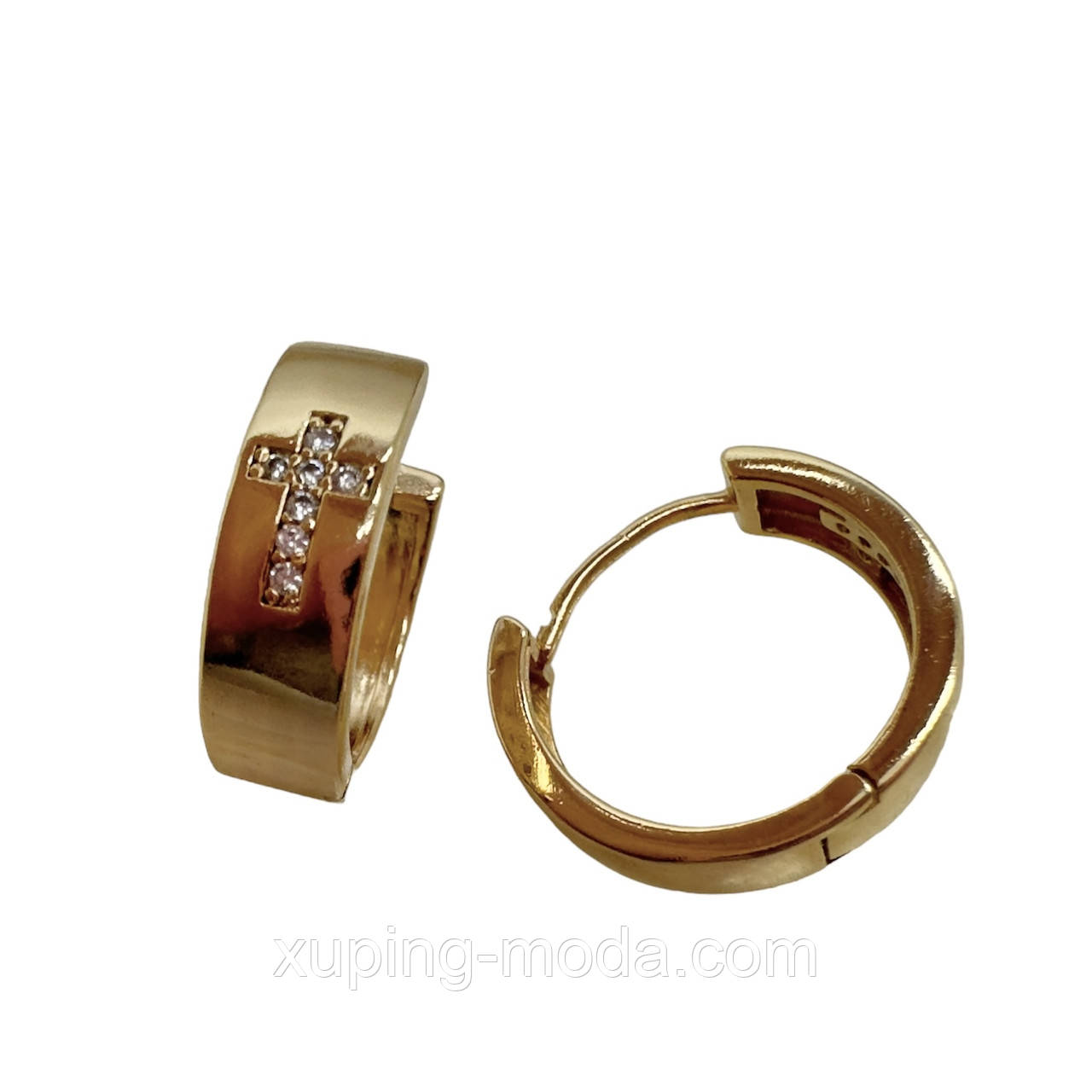 Сережки xuping. 15х5 мм. 18 к, фото 1