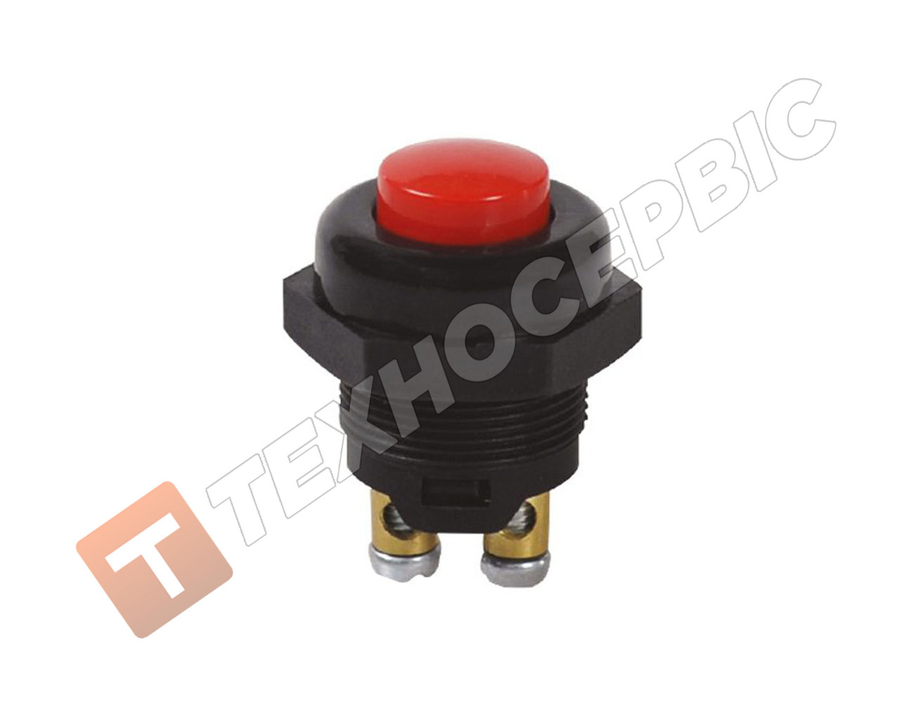 Кнопка натискна червона 12v 16А без фіксації ( AK-SA Турція)